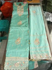 Teal Embellished Salwar Kameez