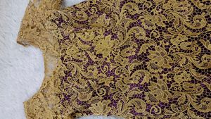 Gold Lace Overlay Dress
