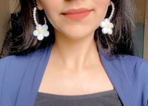 Handmade Pearl Clay Earrings And Necklace 🌼💗