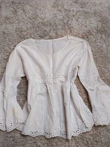 White Embroidered Top