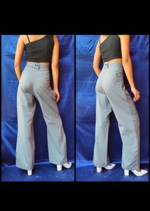 Grey High Waist Pants Trousers Office Wear
