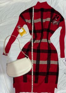 Checked Woollen Sweater dress
