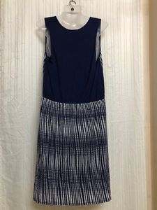 Deletta Blue Midi Sleeveless Dress