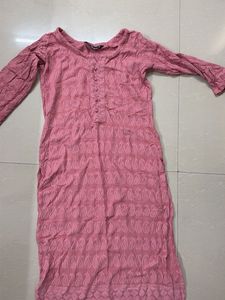Pink Embroidered Kurta
