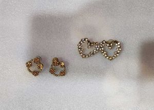 Beautiful Earrings Studs Heart Shape Nd Round One