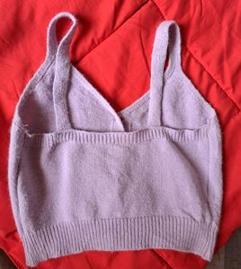 Lavender woollen crop top, size-small