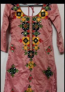 Pink Embroidered Kurta Set
