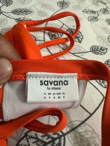 Orange &amp; Leaf Print Bikini Set