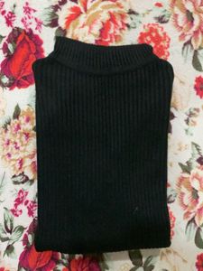 Black Turtleneck Knit Sweater