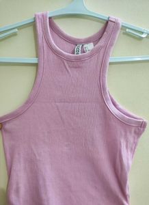 Pink Ribbed Tank Top