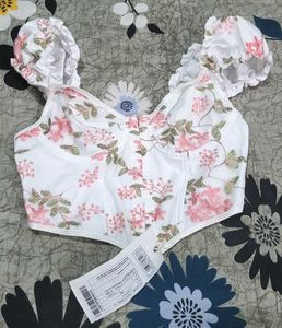 Floral Corset Crop Top (Price Negotiable)