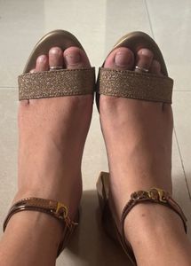 New Golden Women&#39;s Heeled Sandals