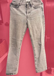 Mango Grey High Rise Jeans