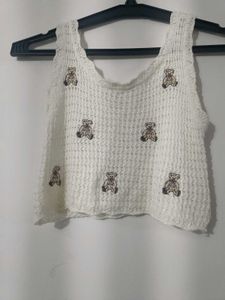 Teddy Knit Crop Tank