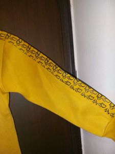 Yellow Hoodie for Girls with Sequinned logo