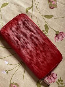 Authentic Supreme x LV Red Zip Wallet