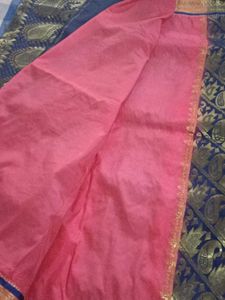 Blue &amp; Gold Paisley Sari