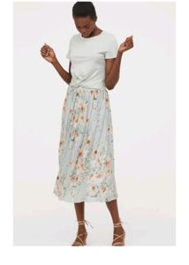 H&amp;M Mint Floral Skirt