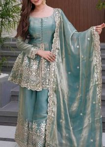 Elegant Teal Embroidered Kurta Set