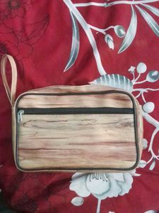 Wood Grain Cosmetic Bag