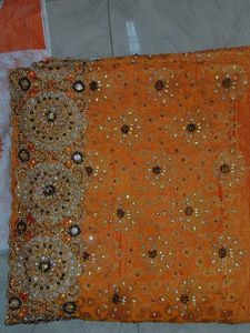 Embellished Orange Saree