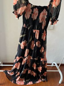 Chiffon Floral Smocked A-Line MAXI Dress 🌺