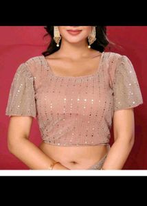 New Ruffle pallu saree with stitched blouse