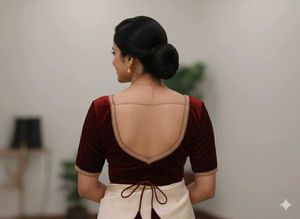 Elegant Maroon Velvet Blouse