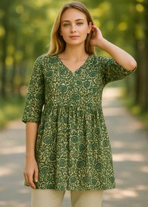Floral Print Short Kurti