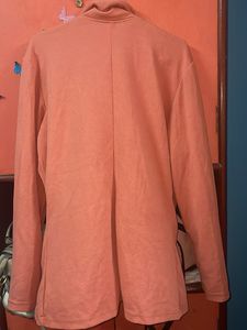 Velvet Purple Top And Pink Shrug Full Sleeve