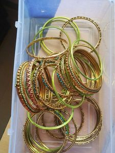 Metal Bangles And Silk Thread Bangle