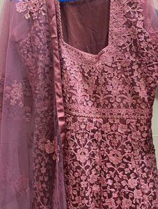 Elegant Pink Embroidered Anarkali Suit