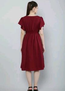 Elegant Maroon Midi Dress