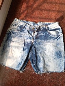 Acid Wash Denim Shorts