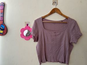 Mauve Square Neck Top