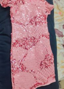 Sparkly Pink Sequin Mini Dress