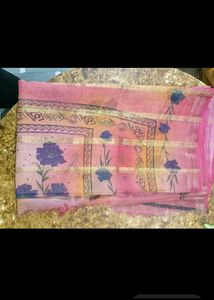 Vintage Floral Print Saree
