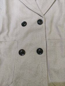 Beige Double Breasted Coat