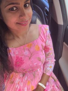 Pink Floral Midi Dress