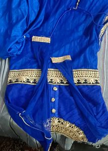Elegant Blue Embroidered Ethnic Dress