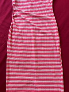 Outryt Striped Midi Bodycon Dress