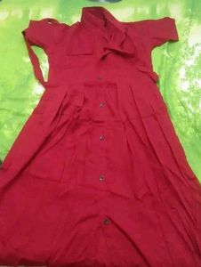 Woman's Rayon Red Colour Beautiful Dress 👗