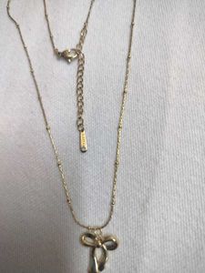 Anti Tarnish Bow Pendant Necklace