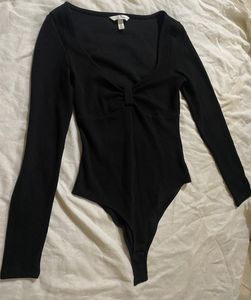 H&amp;M Bow🎀sweetheart Neckline Ribbed Jerseybodysuit