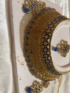 Elegant Gold & Blue Jewelry Set
