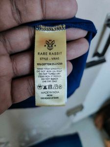 Rare Rabbit Stylish Men's Blue Graphic T-Shirt