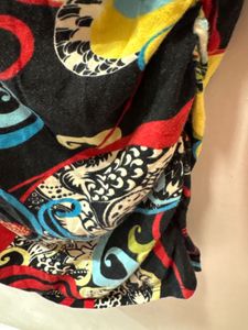Vintage Patterned V-Neck Dress
