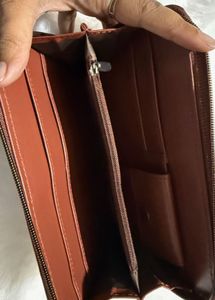 Zouk Vintage Style Wallet with Tan Vegan Leather