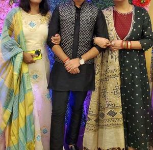 Men&#39;s Black Kurta Pajama with Waistcoat