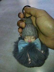 Cute Sleeping Baby Doll Keychain